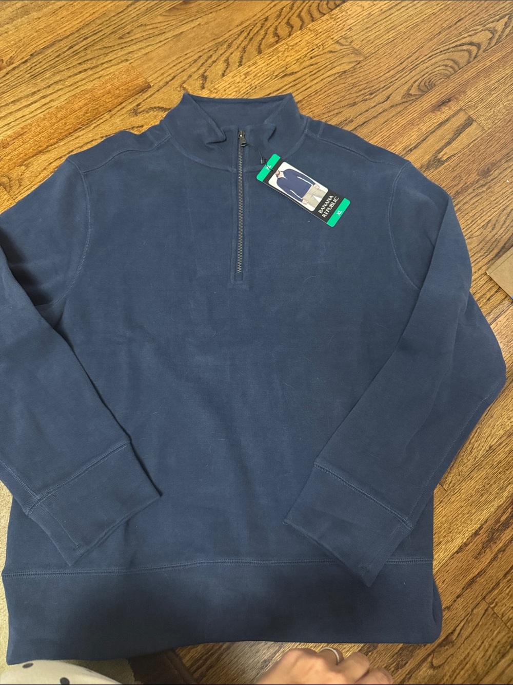 Banana Republic Men's Navy Half-Zip Sweater